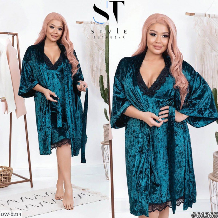 Модні піжами та халати великого розміру DW-0214 — комфорт і стиль