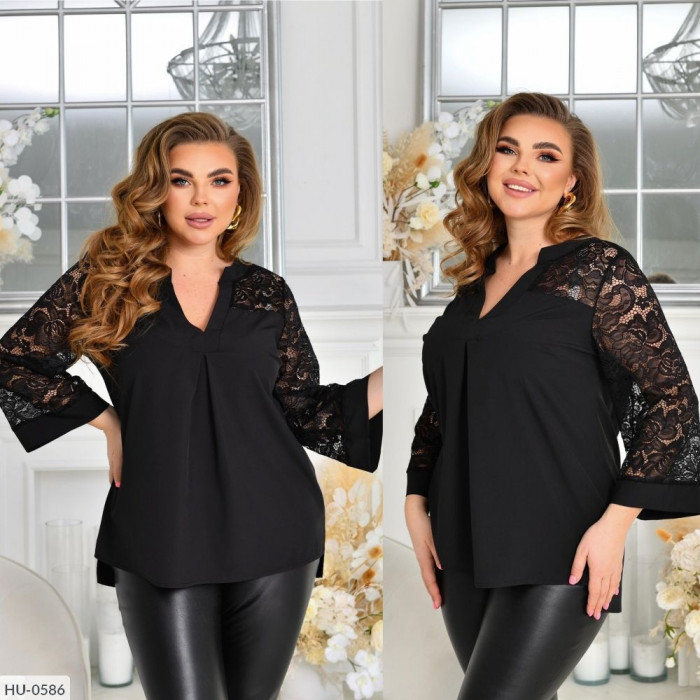 Модні сорочки і блузки великого розміру HU-0586 — елегантність і комфорт