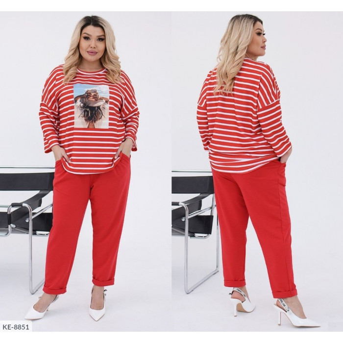 Спортивні костюми великого розміру KE-8851 — комфорт і мода Спортивні костюми великого розміру KE-8851 — комфорт і мода